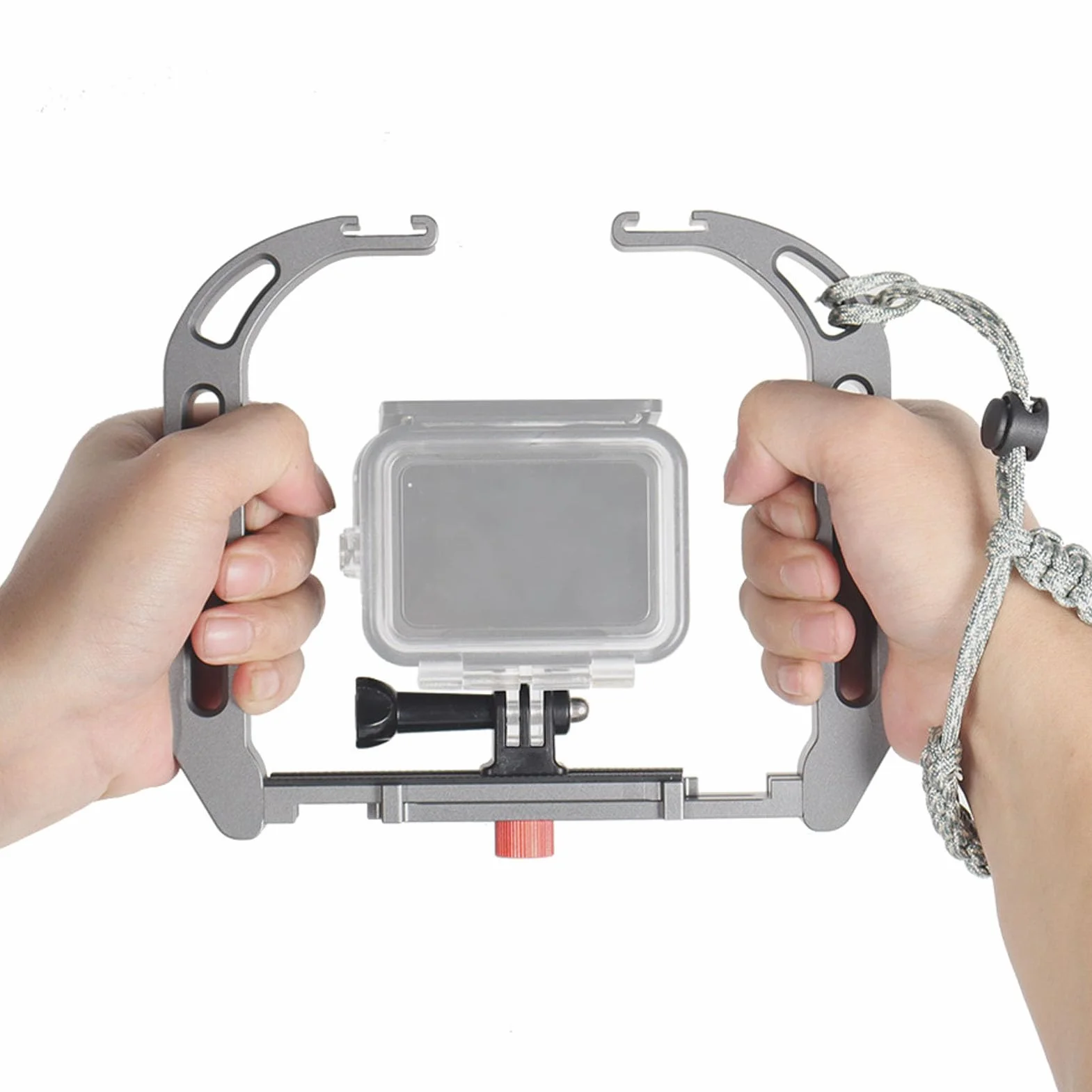 Zestaw do Nurkowania ze Stopu Aluminium Podwodny Stabilizator Kamery, Ergonomiczny Uchwyt do Mocowania Kamery, Urządzenie Filmowania Pod Niskim Kątem z Oświetleniem LED i kompatybilnością ze
