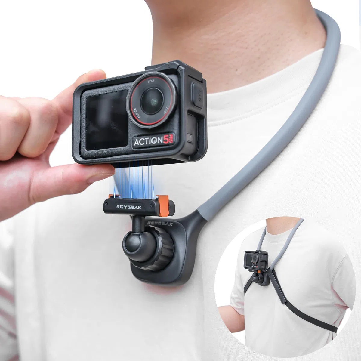 REYGEAK dla DJI Osmo Action wiszący uchwyt na szyję