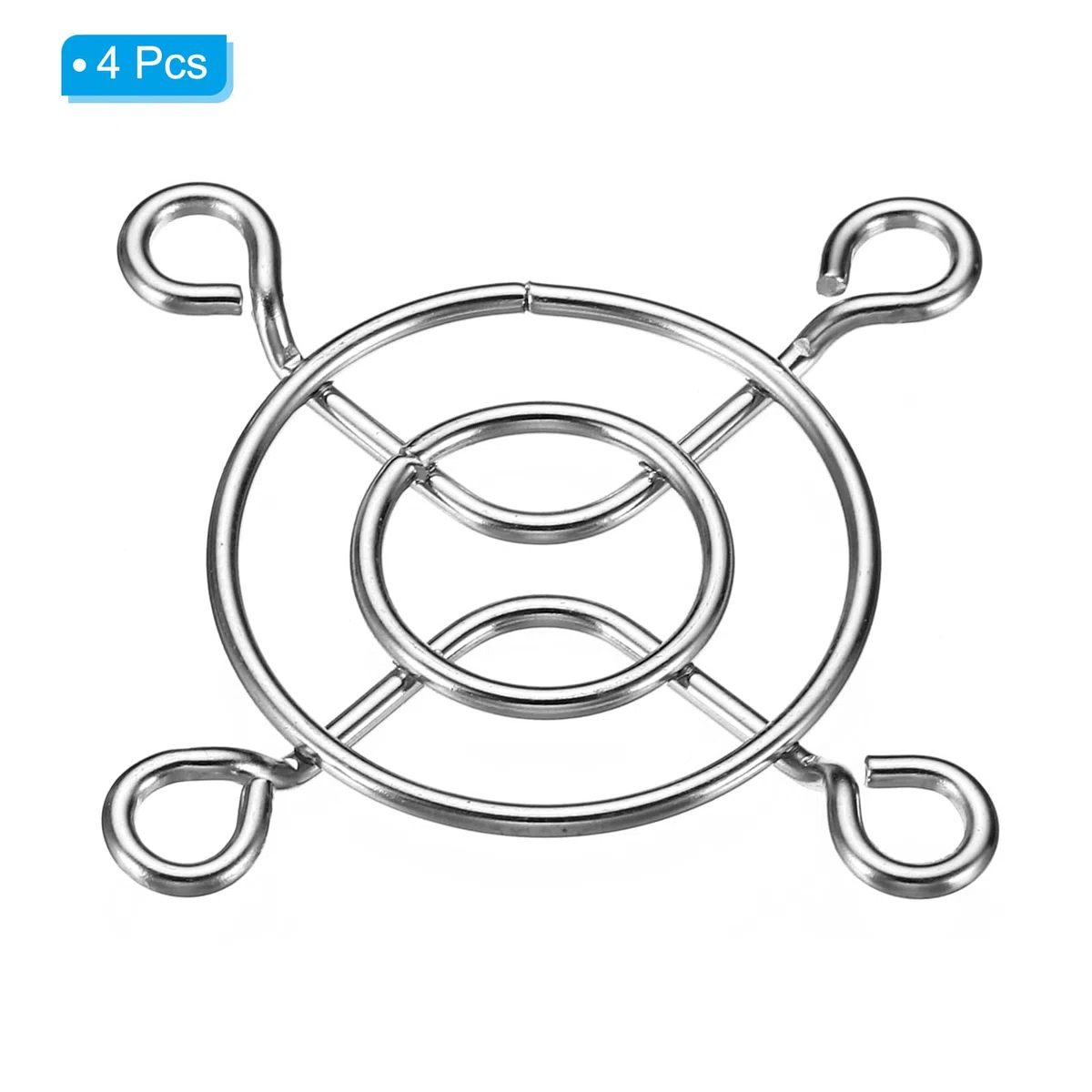 PATIKIL Grill na palec wentylatora 40 mm, 4-pak ze stali nierdzewnej 304, osłona ochronna na wentylatory 40 x 40 mm, do sprzętu komputerowego, DIY, srebrny