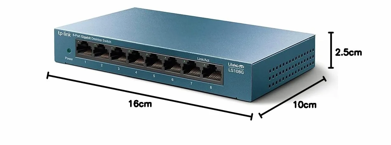 TP-Link LS108G, 8-portowy przełącznik Gigabit z metalową obudową, Plug and Play, QoS do zarządzania ruchem, Bezobsługowa instalacja, Tryb auto MDI/MDIX, Wysoka niezawodność w pracy