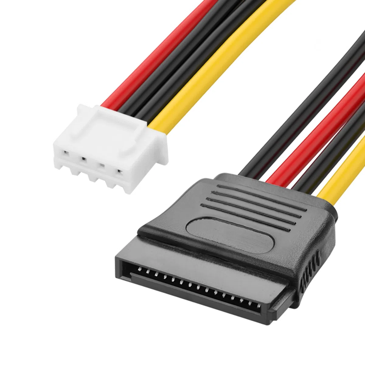 YAODHAOD 4-pinowy adapter Floppy na SATA 15 pinów 18 CM 3PCS, kabel zasilający do złącza zasilania Floppy do gniazda SATA, kabel zasilający IDE do Fujitsu D3003/Gigabyte GA-H110TN, zasilacz PC adapter