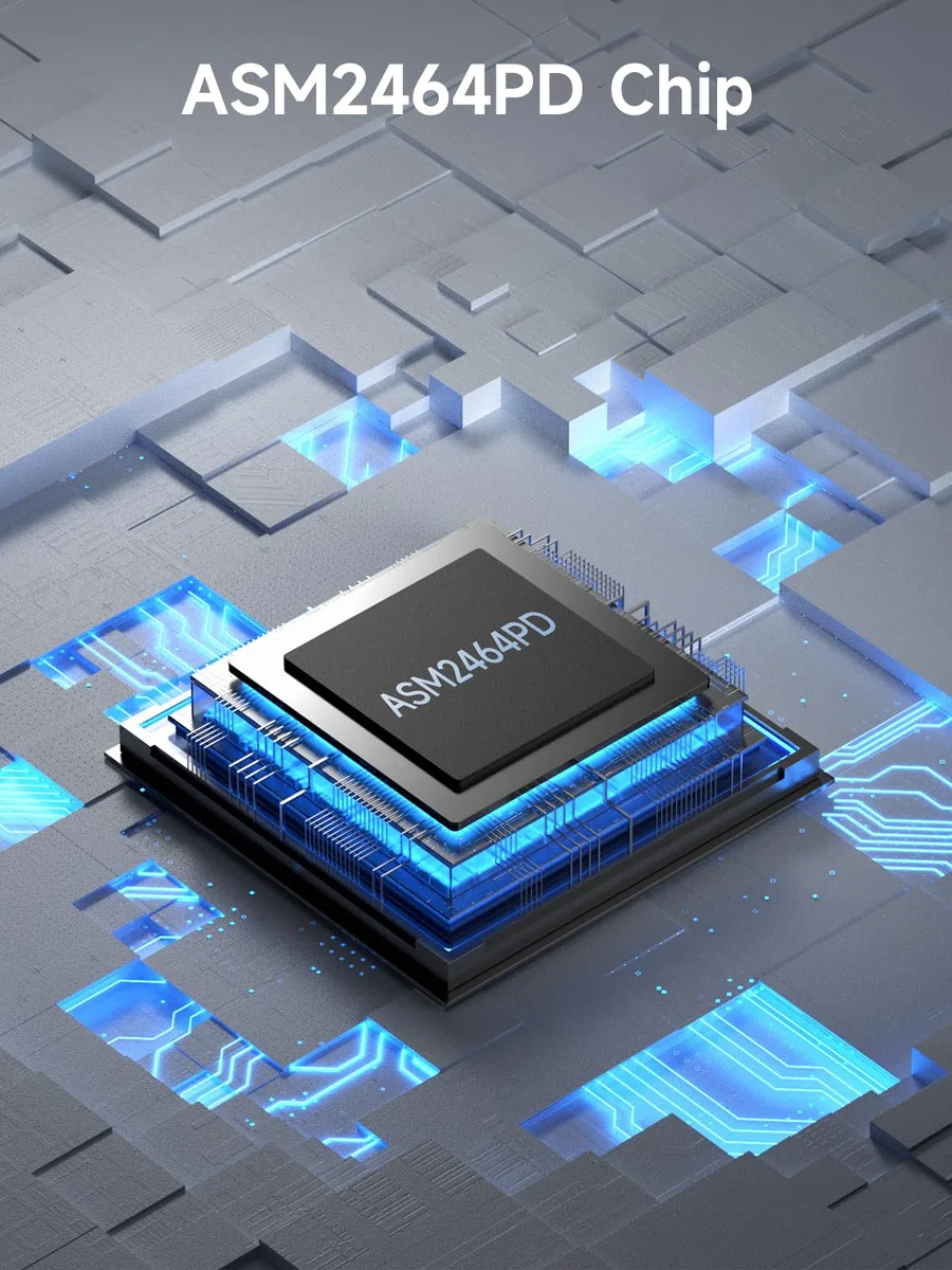 Hagibis Obudowa SSD M.2 NVMe, 40 Gb/s USB4 SSD obudowa z wyświetlaczem LED, kabel PCIe3.0x4 USB4, zewnętrzna obudowa dysku twardego USB C, klucz B&M+M 2230/2242/2260/2280 do Thunderbolt 4/3