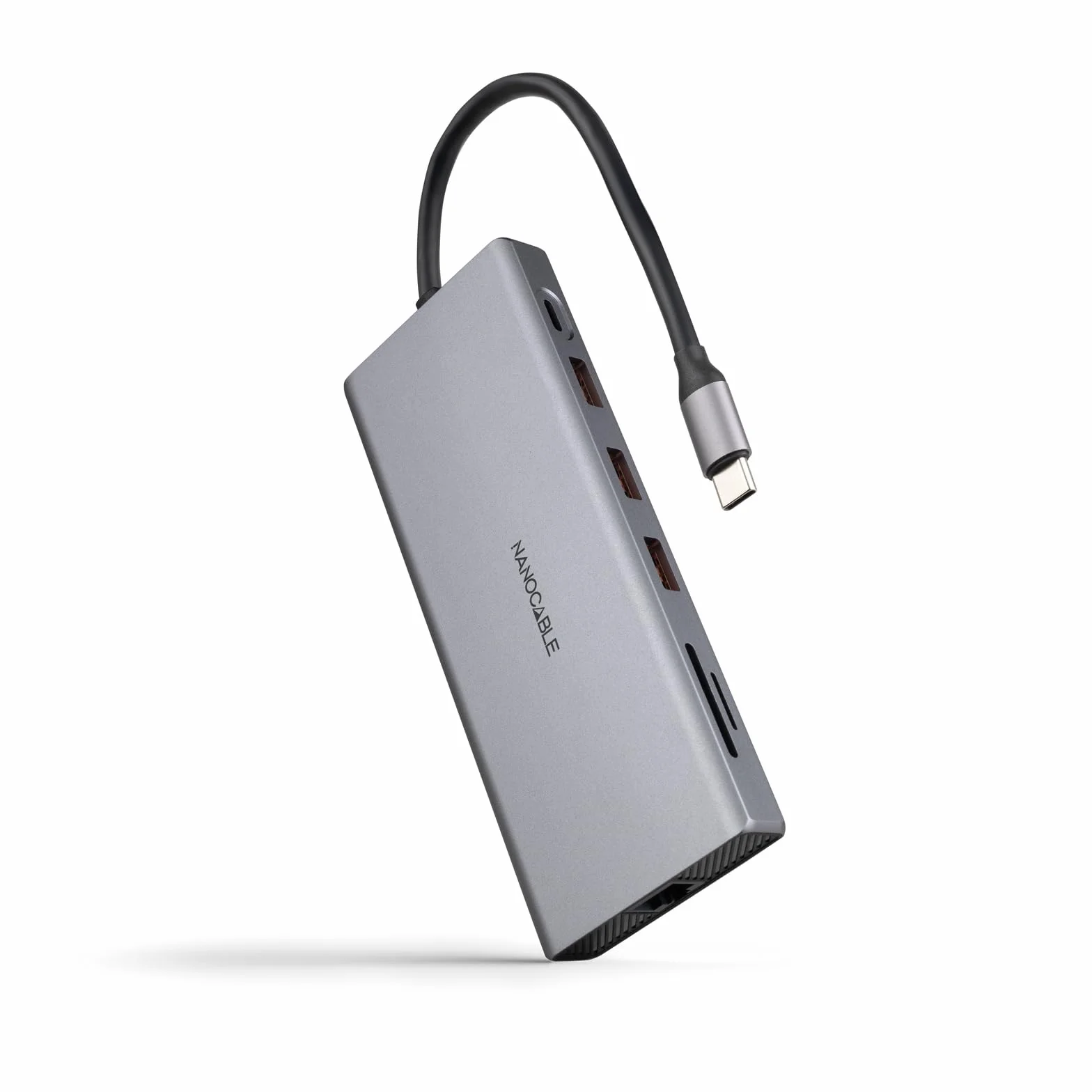 NANOCABLE 10.16.4612, koncentrator USB-C 12 w 1, konwerter USB-C 3.1 na 3 x USB-A 3.2 + USB-C 3.2 + USB-C PD + 2 x HDMI 4K @ 60 Hz + DP 4K przy 60 Hz + RJ45 1 Gb/s, TF, SD + Audio Jack 3.3.2 5