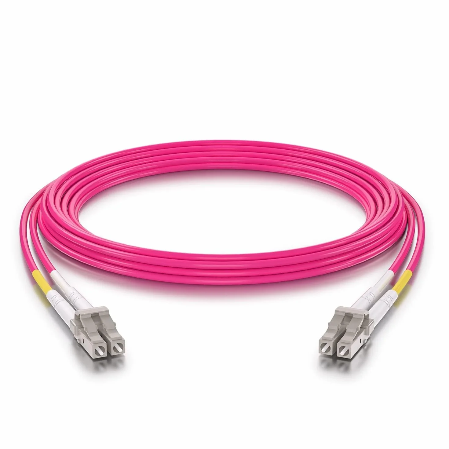 Fiber Patch Cable - LC to LC OM4 10Gb/Gigabit Multi-Mode Jumper Duplex 50/125μm LSZH Fiber Optic Cord for SFP Transceiver, Magenta, 30-Meter(100-ft)