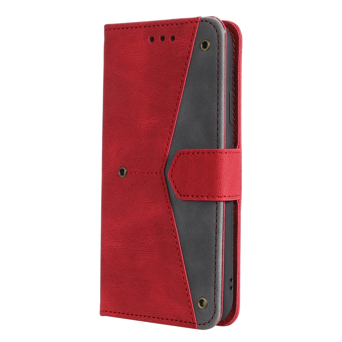 LTL Etui na telefon do iPhone 13 Mini/13/13 Pro/13 Pro Max, wysokiej jakości skórzane etui z klapką, etui z przegródkami na karty, podpórka, magnetyczne zamknięcie, czerwony, 13 6,1 cala
