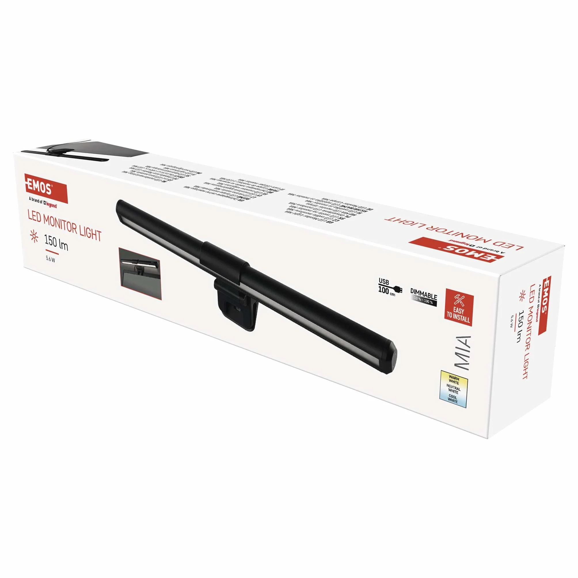 EMOS Lampa LED do laptopa 30 cm 5,6 W USB 150 lm regulowane kolory światła
