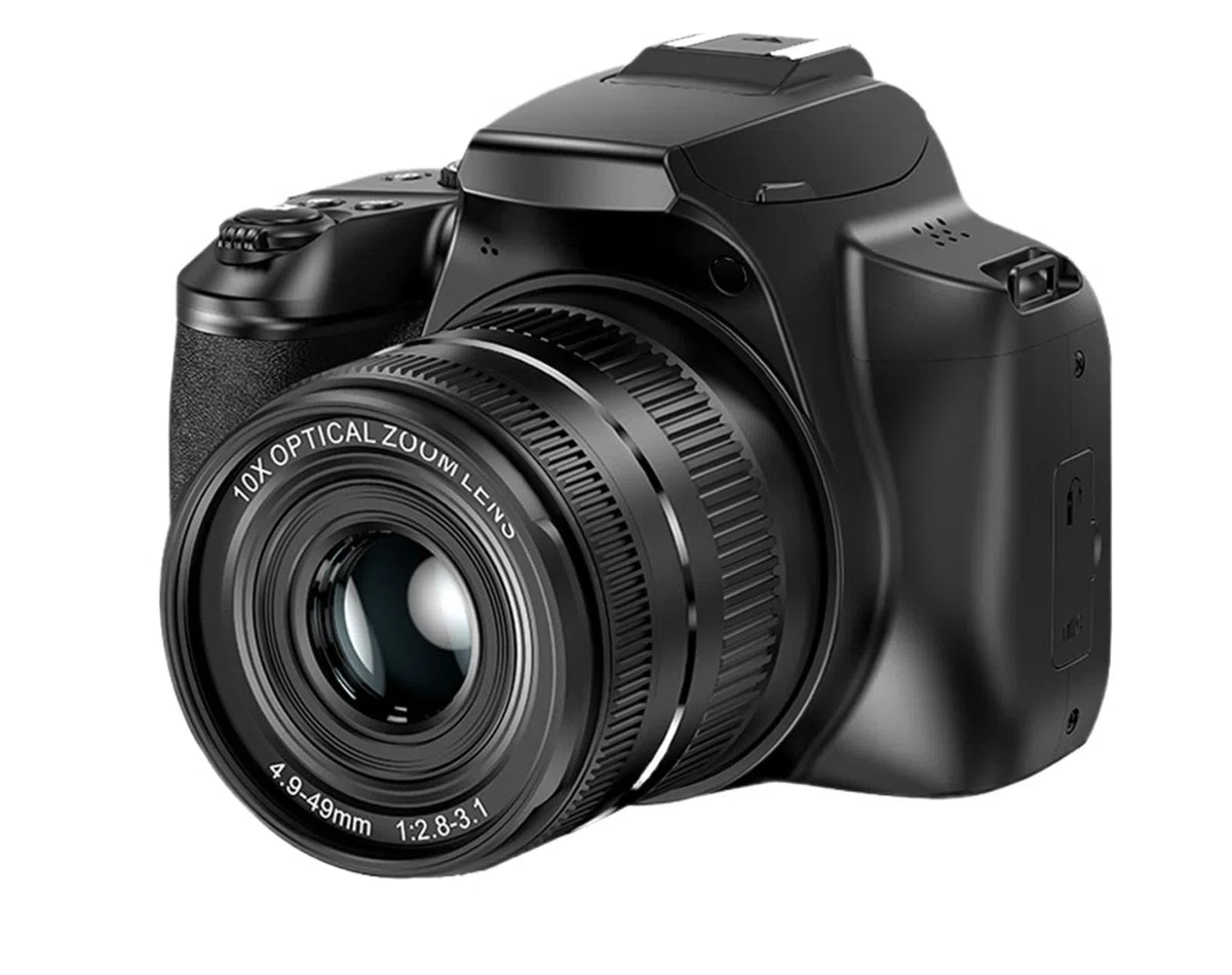 Kamera wideo, Cyfrowa lustrzanka 64 MP do fotografii, aparat z 10-krotnym zoomem optycznym Kamera wideo 4K HD Vlog Kamera internetowa Lustrzanki cyfrowe(5MP Add 64G,Dual Color Light)