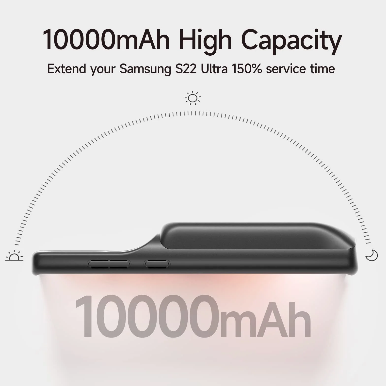 NEWDERY Etui na akumulator do Samsung Galaxy S22 Ultra 10000 mAh, powerbank czarny