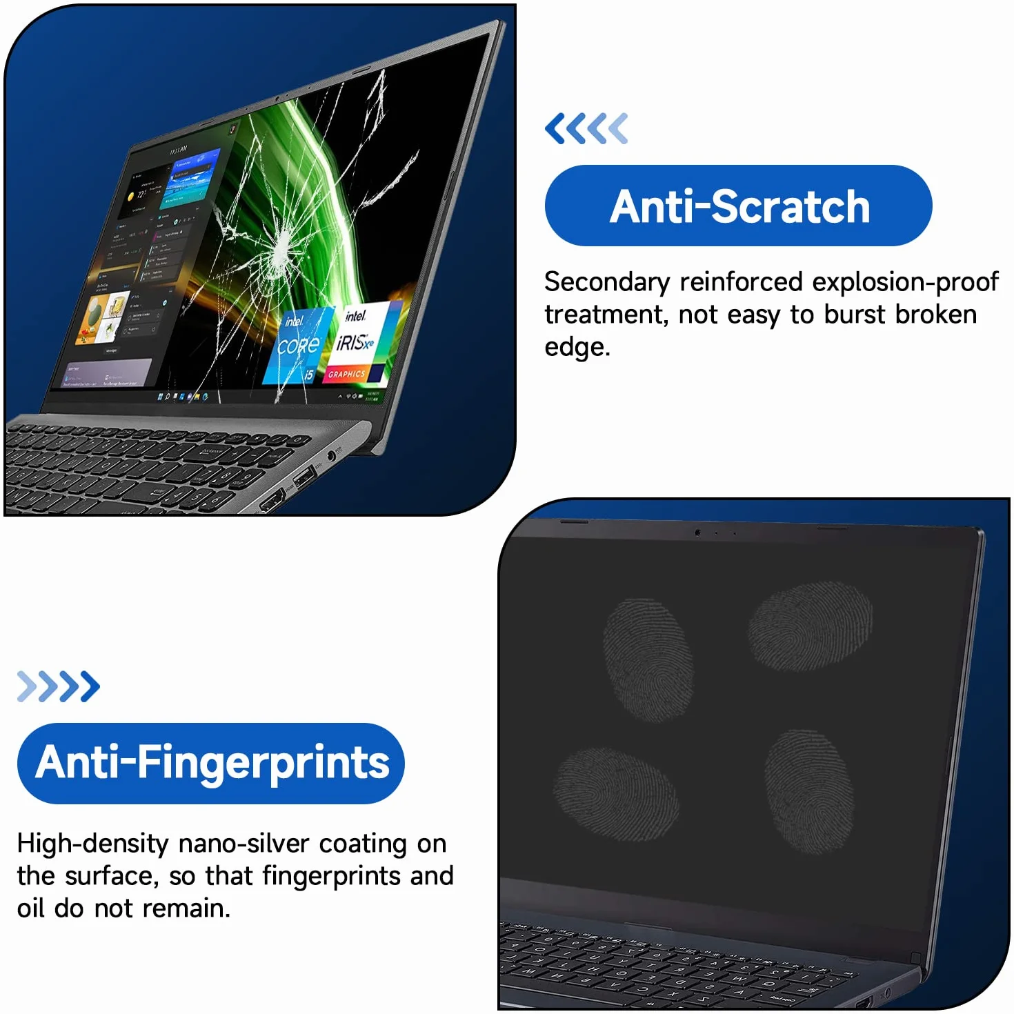 2 Pack 15.6 inch (1920x1080P) Laptop Blue Light Screen Protector, Eye Protection Anti-Scratch and Anti-Glare Screens for Laptops 15.6’’ with 16:9 Aspect Ratio