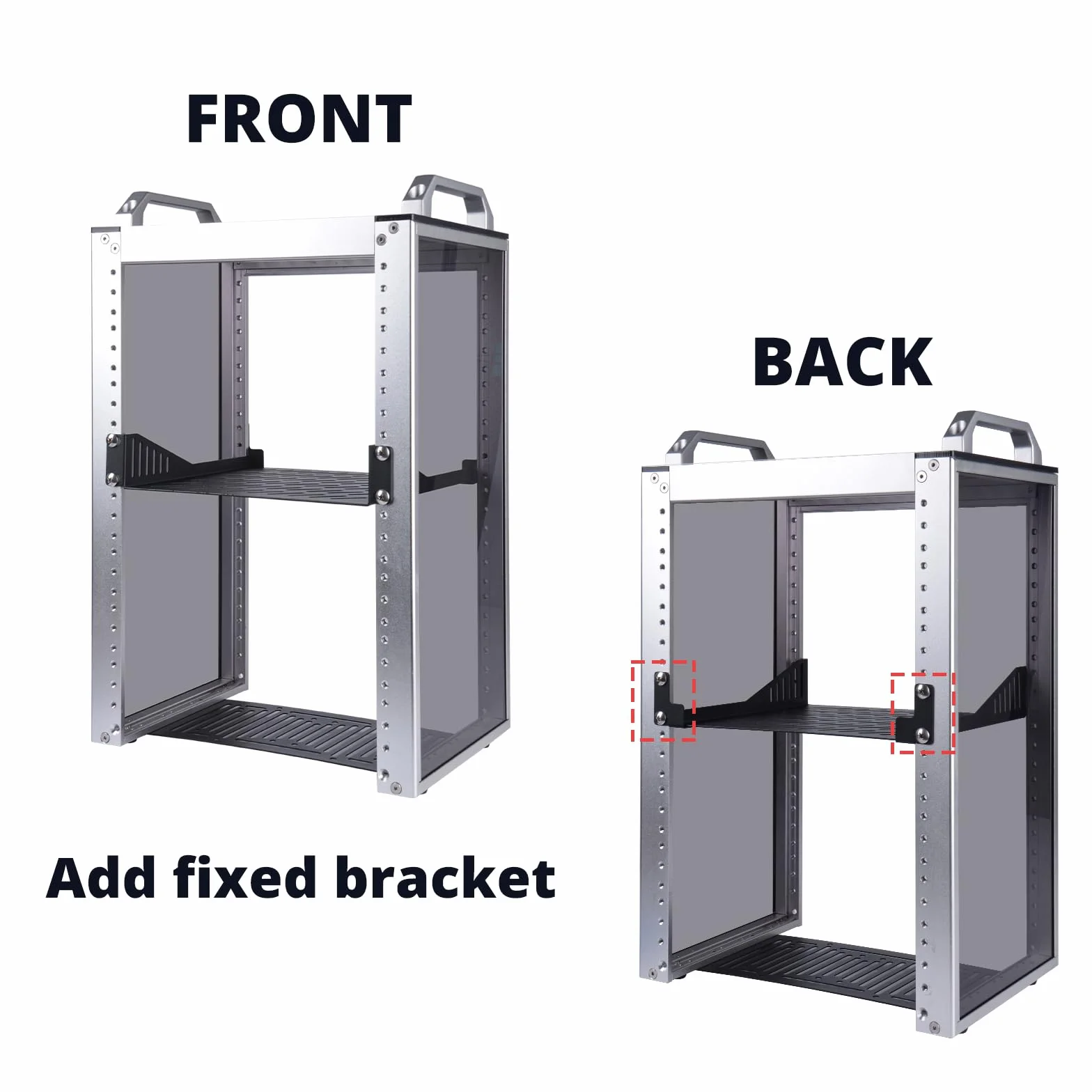 GeeekPi DeskPi Rack Shelf 10-calowa półka serwerowa 1U, wentylowane półki zapewniające dobrą cyrkulację powietrza, montaż wspornikowy, półka do szafki sieciowej, taca montażowa do obudowy komputera