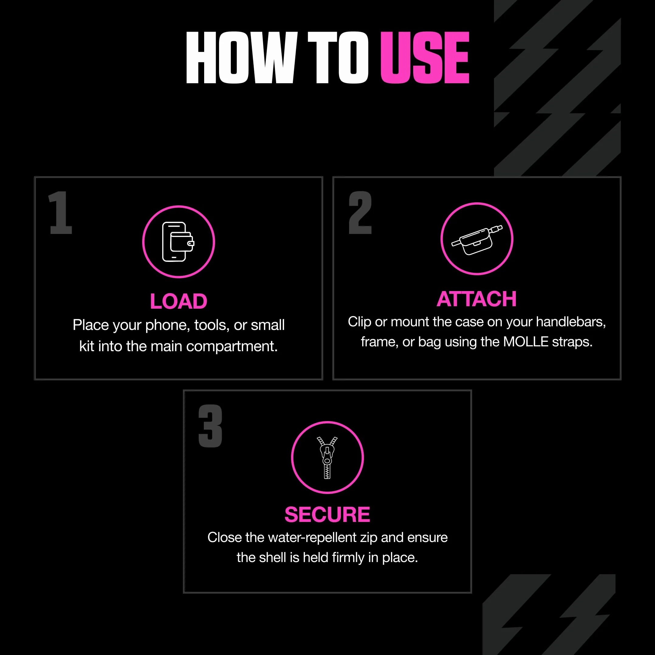 Muc-Off Rainproof Essentials Case, Czarne – Etui na Telefon na Rower – Saszetka na Rower – Portfel na Rower z Zamkiem – Akcesoria Rowerowe do Przechowywania Telefonu Komórkowego i Narzędzi Rowerowych