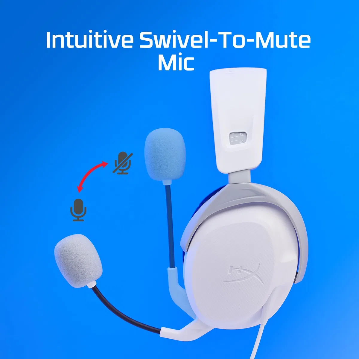 HyperX Cloud Stinger 2 – zestaw słuchawkowy do gier PlayStation Signature Comfort, regulowana opaska na głowę, przewodowa, biała