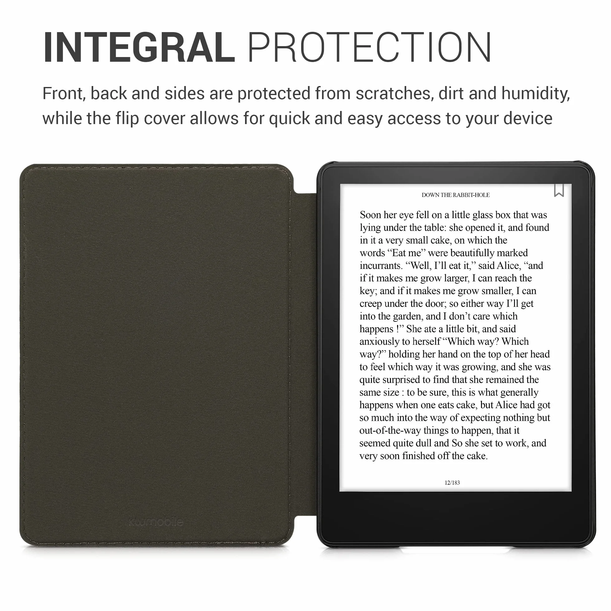 kwmobile Korkowe etui kompatybilne z Amazon Kindle Paperwhite (11. generacji - 2021), etui ochronne na czytnik e-booków, etui z klapką, wzór brązowy/niebieski/czerwony
