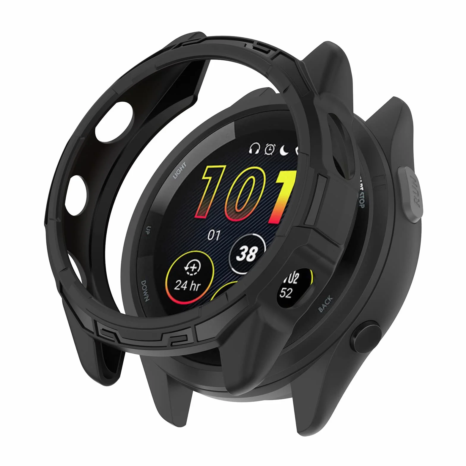 Cover Kompatybilny z Garmin Forerunner 265, Miękki elastyczny TPU Case,Trwałe etui kompatybilne z Garmin Forerunner 265 - czarny