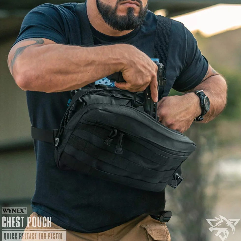 WYNEX Taktyczna torba na klatkę piersiową, Recon Kit Bags Combat EDC Front Pouch for Wargame