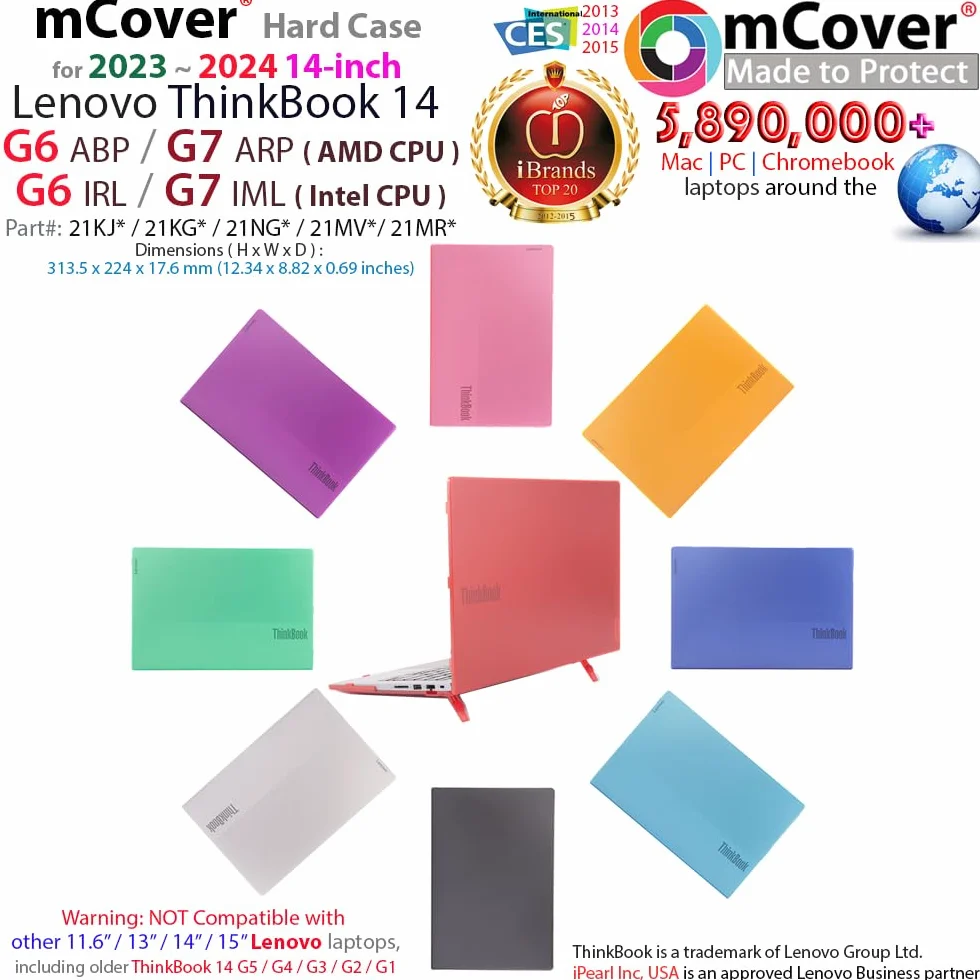 mCover Etui kompatybilne tylko z laptopami z systemem Windows 2023~2025 35.6 cm Lenovo ThinkBook 14 G6 / G7 Series Windows Notebook PC (nie działa z innymi modelami Lenovo), fioletowe