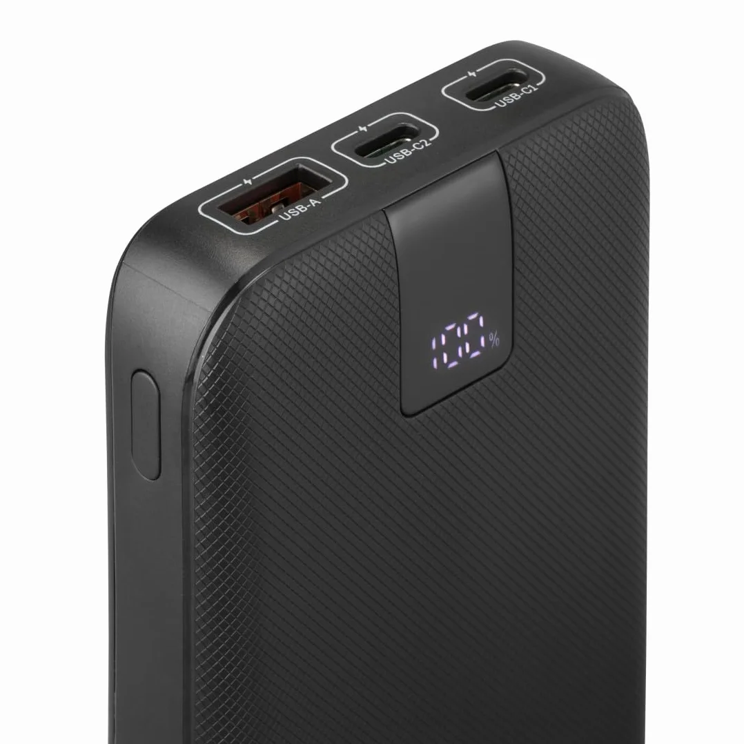 Hama Power Pack do ładowania telefonu 20000 mAh (powerbank, szybkie ładowanie, 2 x USB C, USB C, pojemny, lekki, ładowarka, Power Delivery, Qualcoom Quick Charge, Fast charge) antracyt