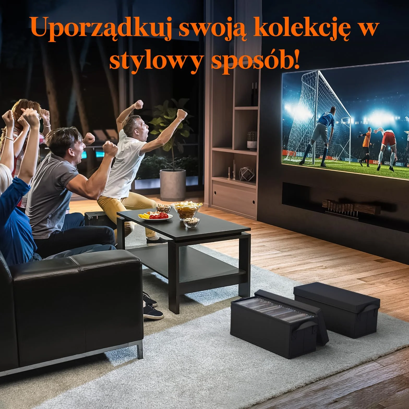 Lifewit Organizer na Płyty CD Składane Pudełko do Przechowywania, Czarny, 33,5 x 15 x 13,5 cm, Zestaw 6 Sztuk
