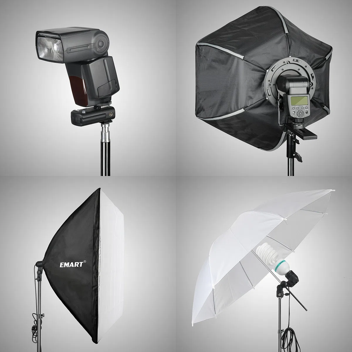 EMART 2,6 m, statyw ze stopu aluminium, 2 sztuki | Gwint 1/4", światło fotograficzne, parasol fotograficzny, softbox, kamera sportowa