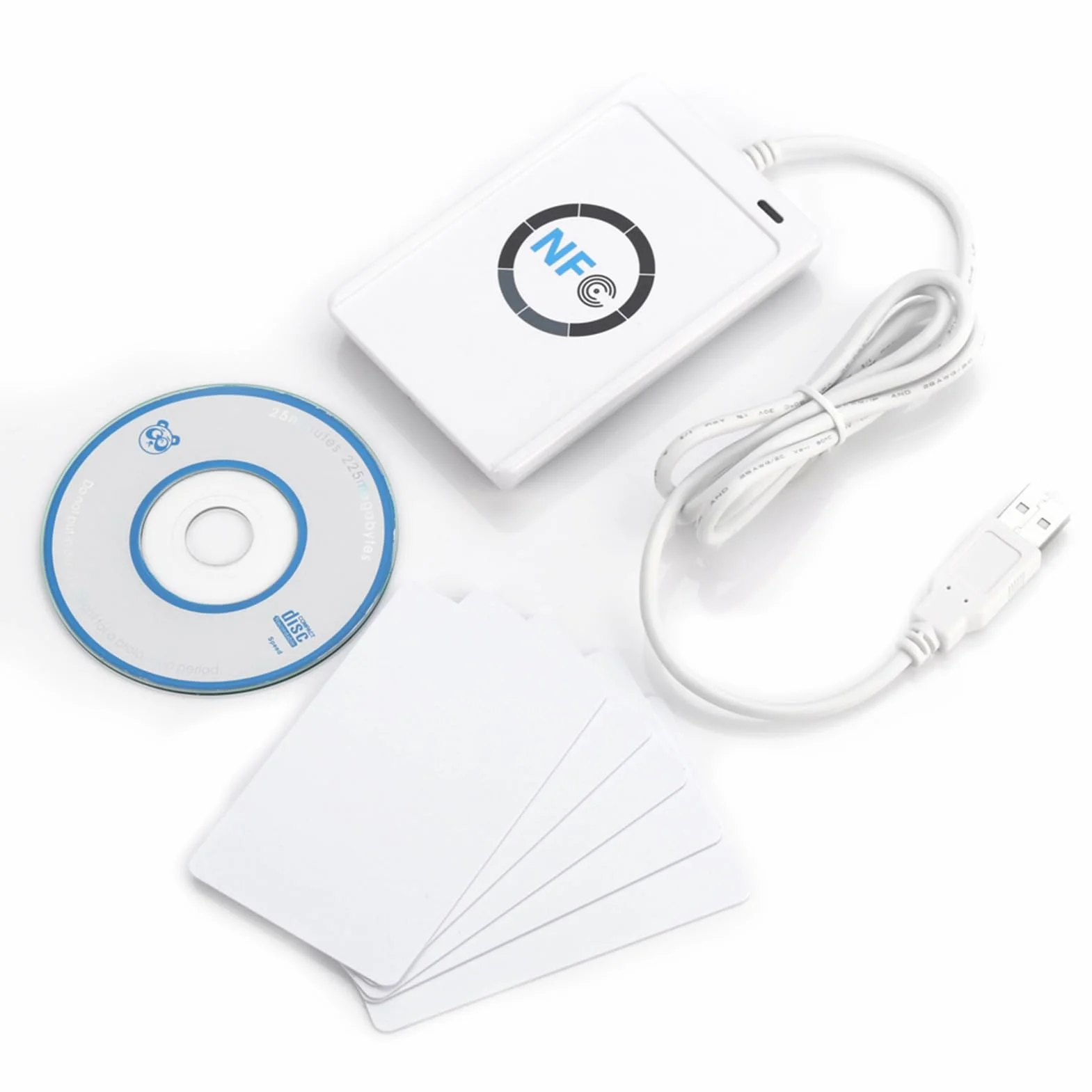 ACS, ACR122U, czytnik NFC, bezstykowy, USB, 13,56 MHz, kolor: Pearl White