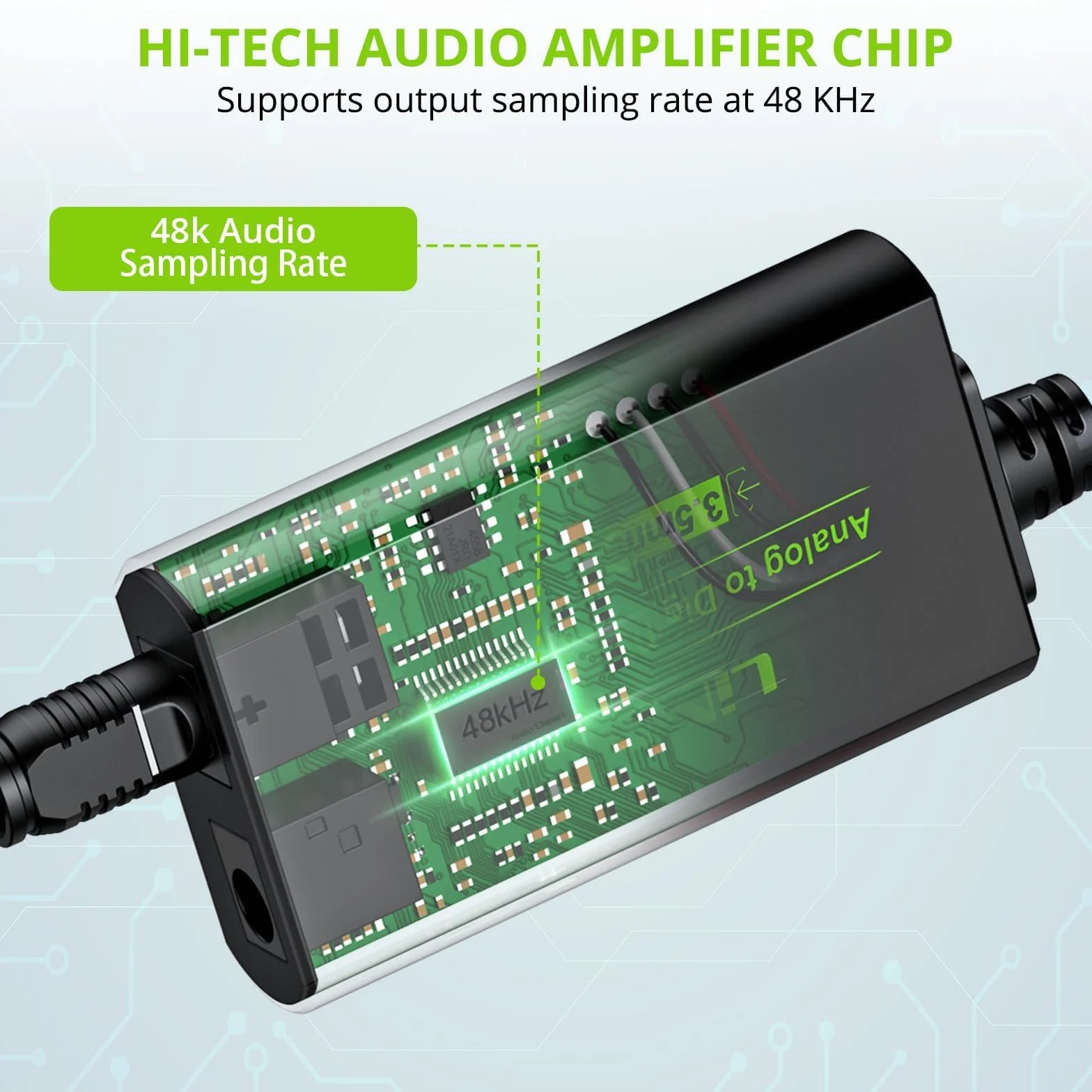 LiNKFOR Konwerter 3,5 mm na SPDIF 48 kHz analogowy cyfrowy konwerter analogowy do cyfrowego konwertera audio 3,5 mm na optyczny konwerter z kablem optycznym 1 m do PS3, DVD, Sky, Xbox, HDTV,