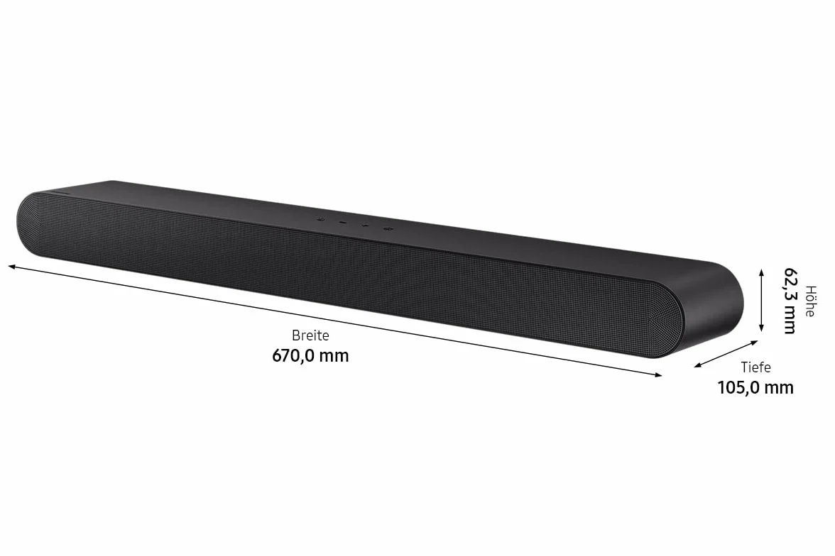Samsung HW-S56B 3.0-kanałowy soundbar S (model niemiecki), bezprzewodowy Dolby Atmos 5.0 / DTS Virtual:X, Q-Symphony, wbudowany głośnik centralny [2022]