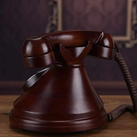Telefon stacjonarny z litego drewna retro Zabytkowy aparat telefoniczny Europejskie biuro Stały telefon domowy Amerykański