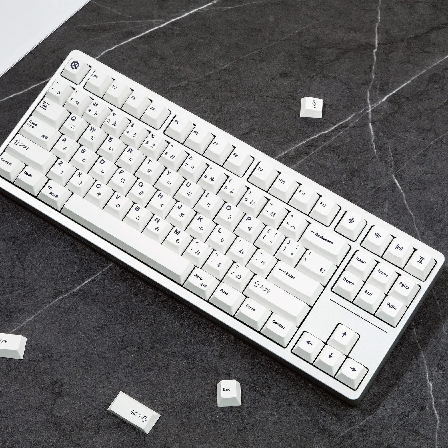 Gliging 135 Keys PBT Japanese Keycaps Cherry Profile DYE-Sub White Theme Minimalist Style Suitable for Mechanical Keyboard