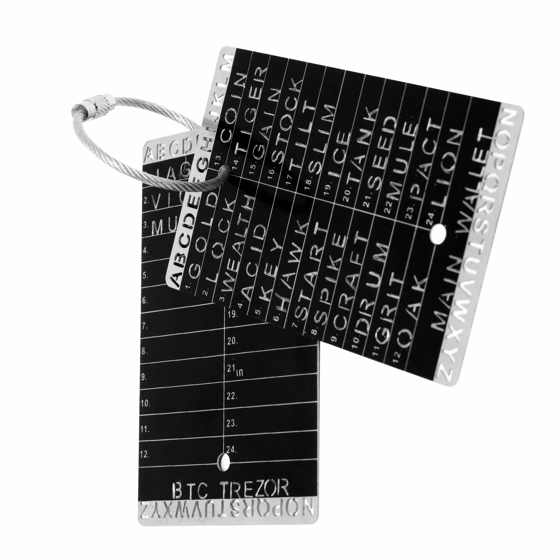 Stalowy portfel zapasowy Crypto Seed Bank z grawerunkiem do przechowywania nasion bitcoin - Cold Wallet Backup
