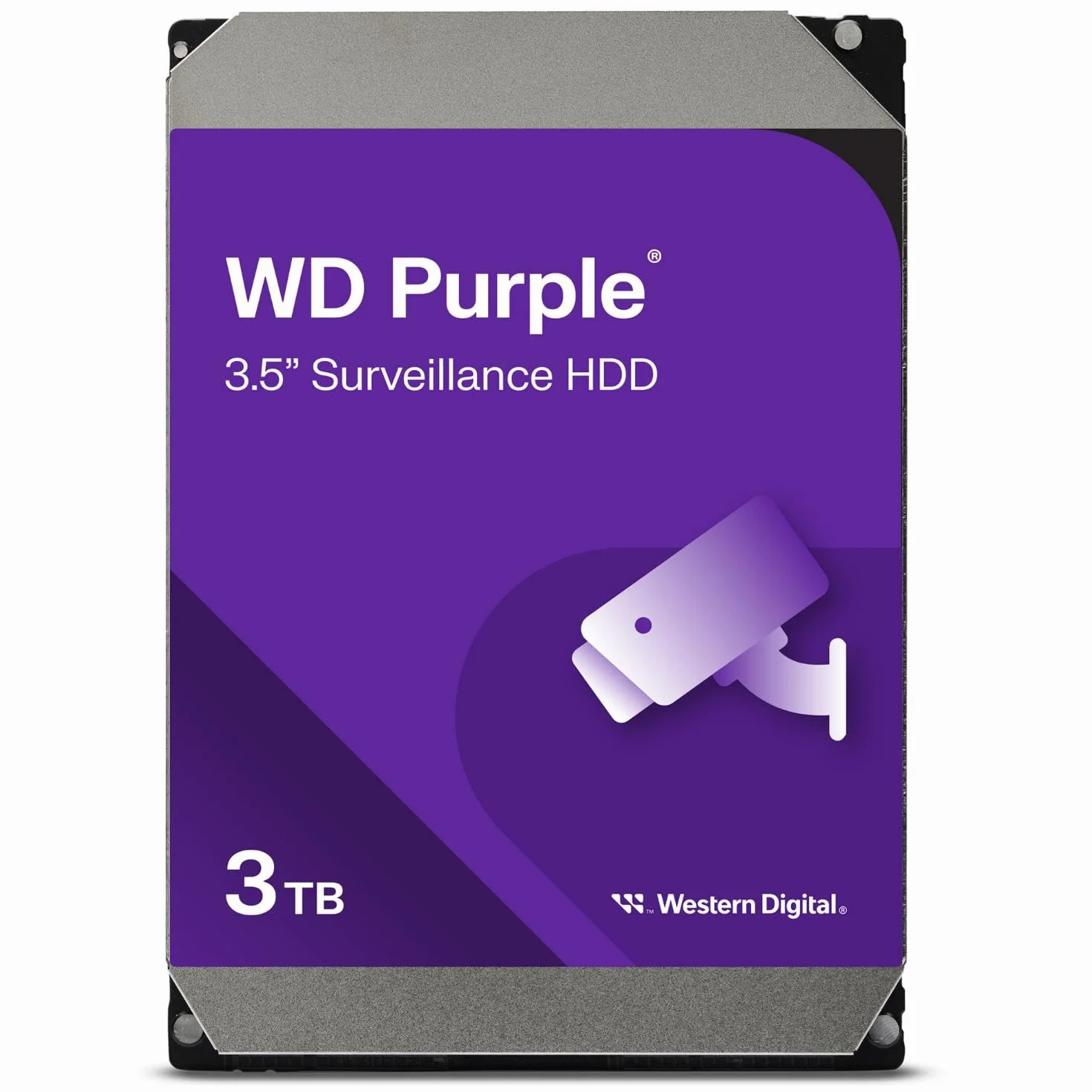 WD Purple wewnętrzny dysk twardy 3 TB (3,5 cala, dysk twardy do kamery monitorującej, 5400 obr./min, obciążenie 360 TB/rok, SATA 6 Gb/s, do pracy ciągłej), fioletowy