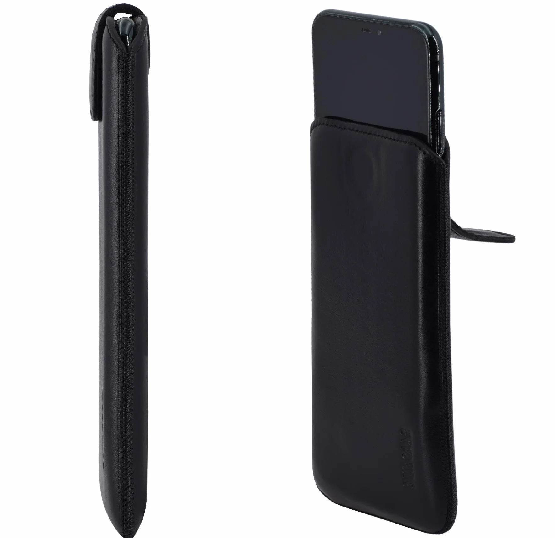 Suncase Skórzany pokrowiec Slim-Edition do Motorola Moto Edge 30 Pro czarny z magnetycznym zamknięciem