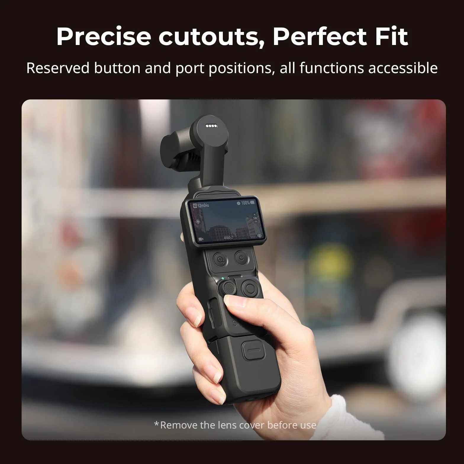 SMALLRIG Silikonowe Etui Ochronne do DJI Osmo Pocket 4, Modułowa Ochrona, Miękki Silikon, Hartowane Szkło Ochronne, Pasek na Nadgarstek 6007