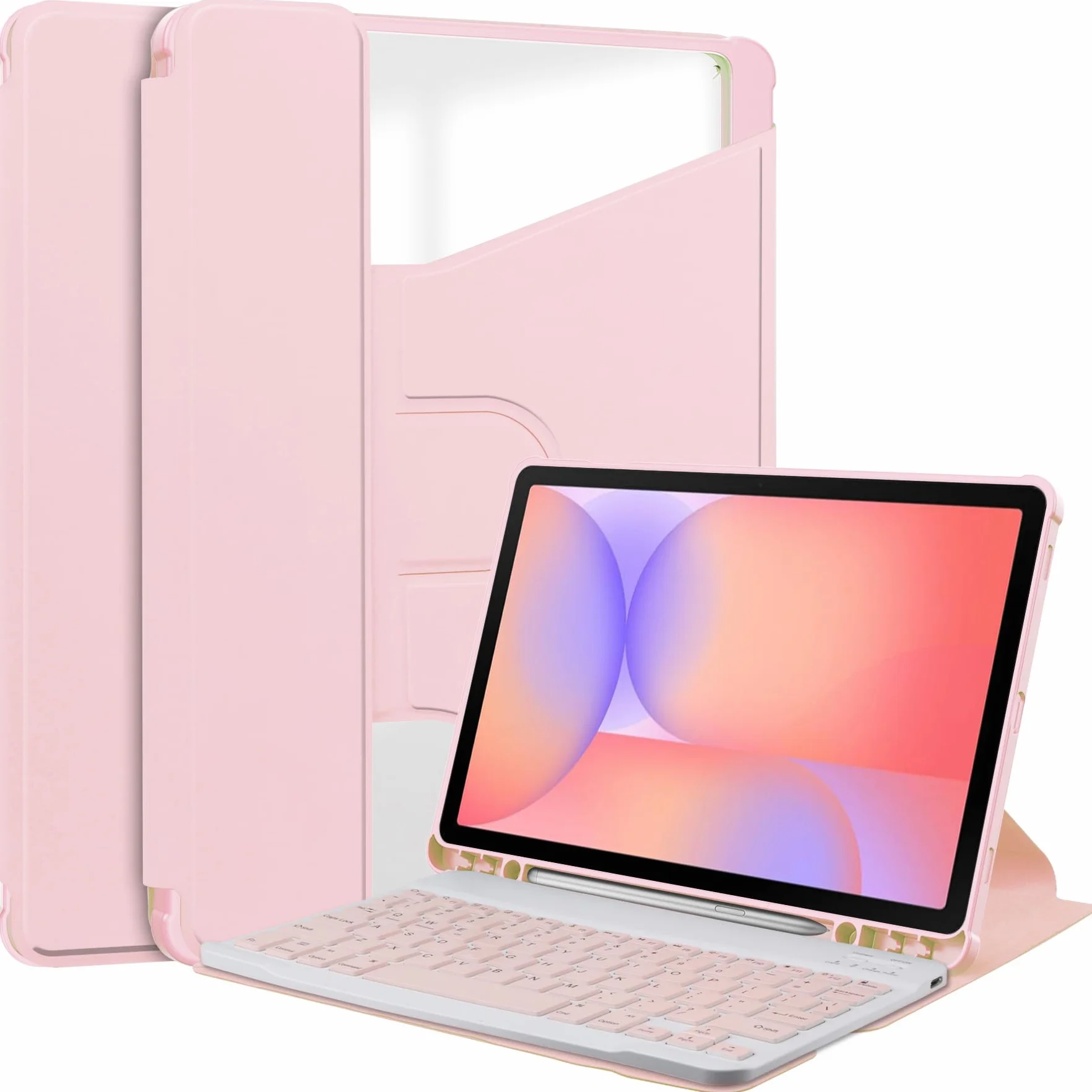 Etui kompatybilne z Samsung Galaxy Tab S10 Lite 5G 27.7 cm (model SM-X400/X406B) etui z klawiaturą, etui z uchwytem na długopis, obrotowym stojakiem, folio flip smart etui na tablet, automatyczne