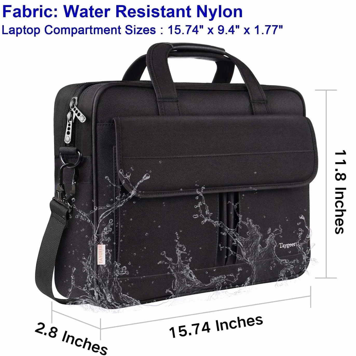 Torba Na Laptopa Taygeer 15,6 Cala, Torba Na Ramię Męska Torba Biznesowa Premium, Wodoodporna, Do Pracy, Na Podróż, Dla Nauczycieli, Na Studia, Czarna