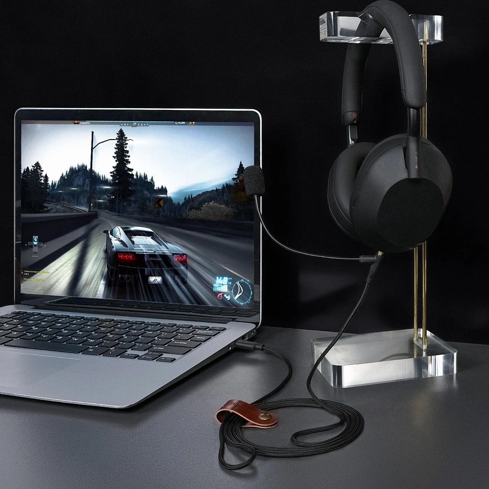 GEEKRIA Kabel do słuchawek Boom Mic kompatybilny z Sony WH-1000XM5, Skullcandy Crusher ANC 2, Beats Solo 4, zapasowy przewód USB C Jack z mikrofonem Boom do gier i spotkań (1,7 m)