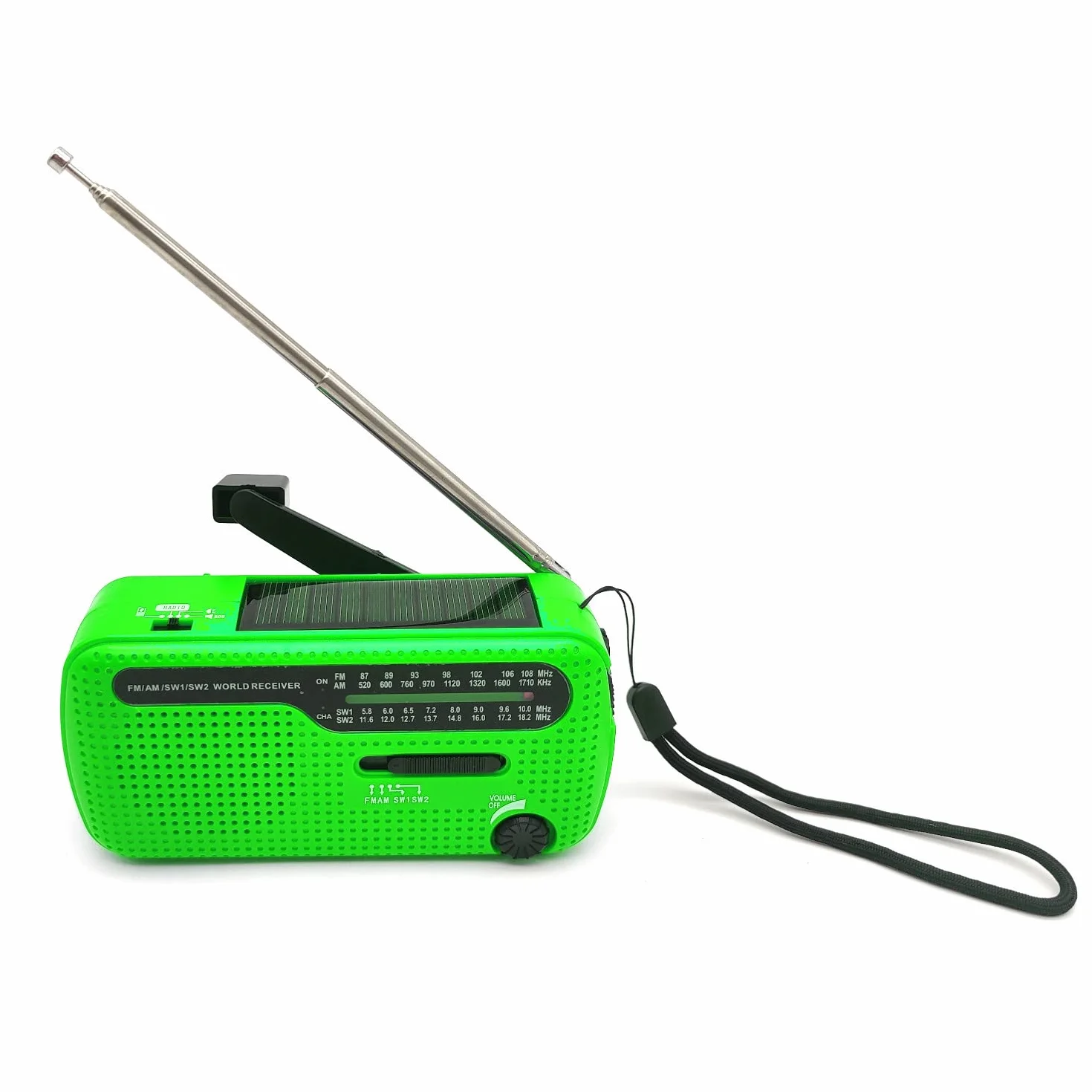 Radio korbowe, solarne i przenośne radio awaryjne AM/FM/SW, retro z odbiornikiem świata, jako latarka i lampka do czytania, ładowarka do telefonu komórkowego, w