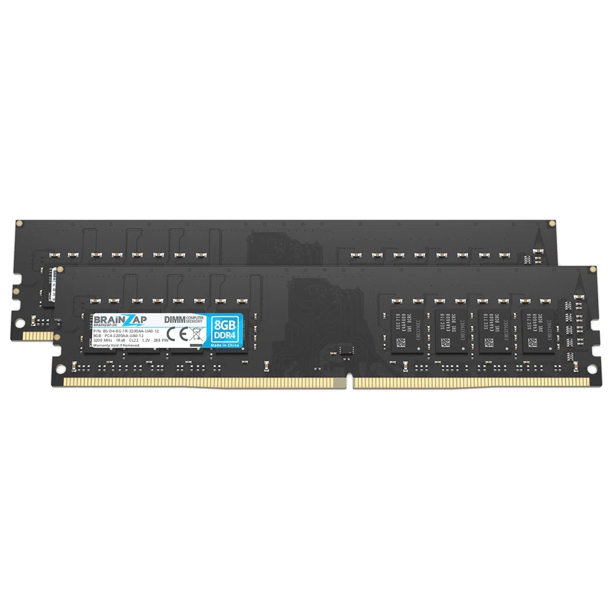BRAINZAP 16 GB (2X 8 GB) DDR4 RAM DIMM PC4-3200AA-UA0-12 1Rx8 3200 MHz 1.2V CL22 komputer stacjonarny pamięć bez buforowania ECC