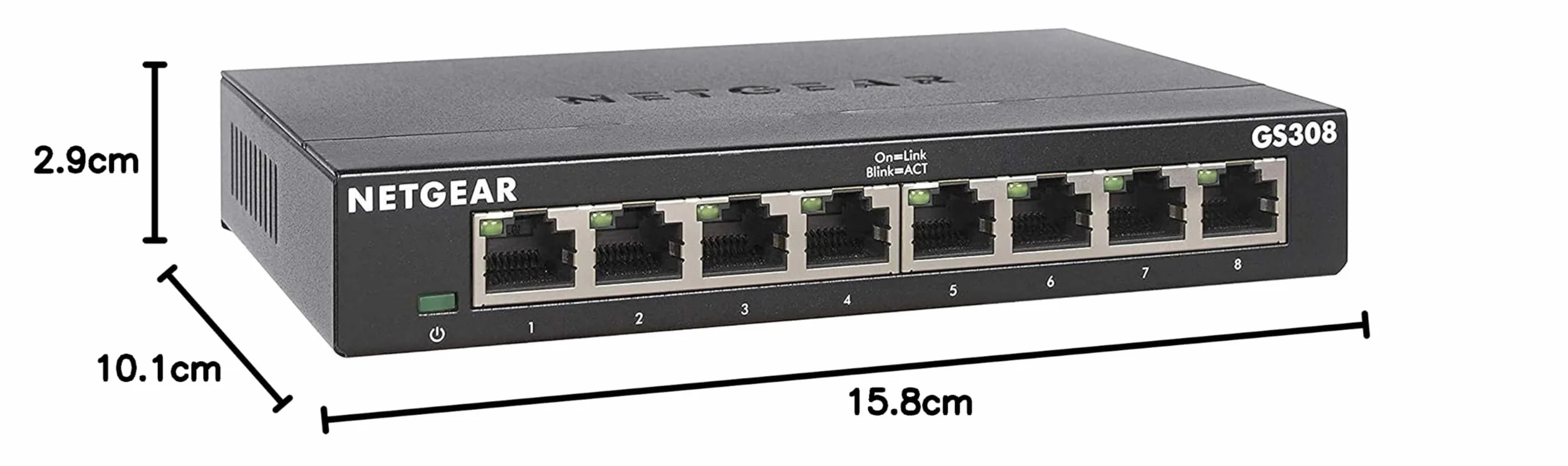 NETGEAR GS308 Przełącznik sieciowy 8-portowy Gigabit Ethernet Metalowa obudowa