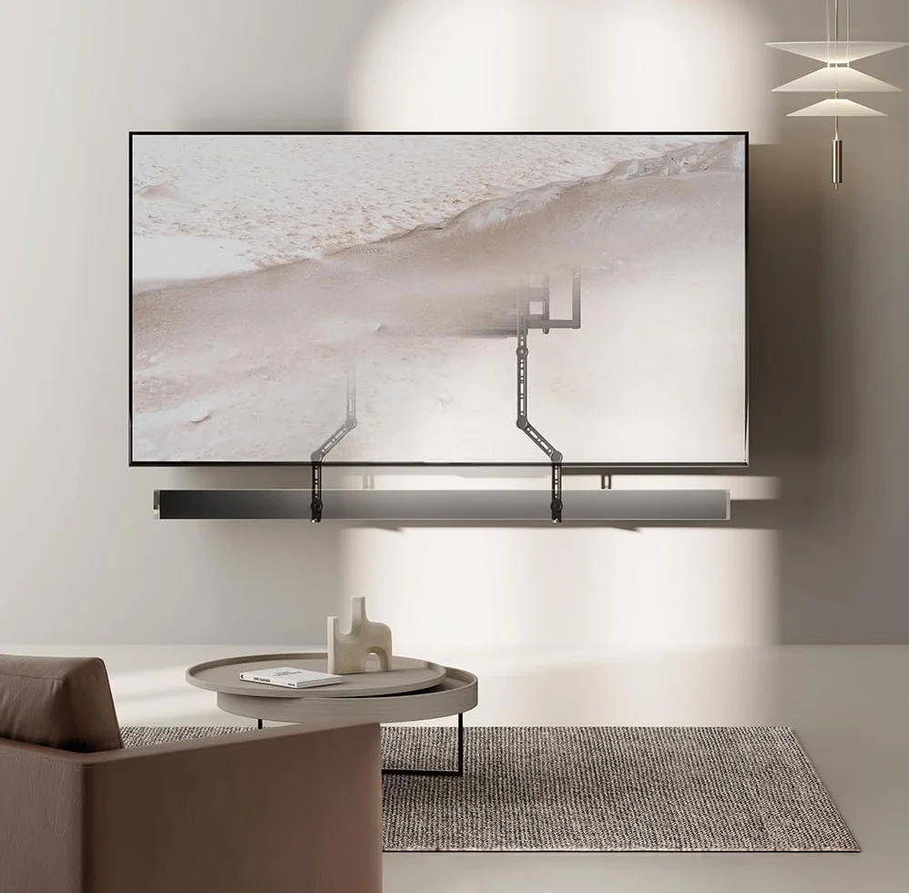 Uniwersalny uchwyt na soundbar HZ32-2L do ekranów do 90 cali, pochylany i wychylny, obciążenie 15 kg, VESA