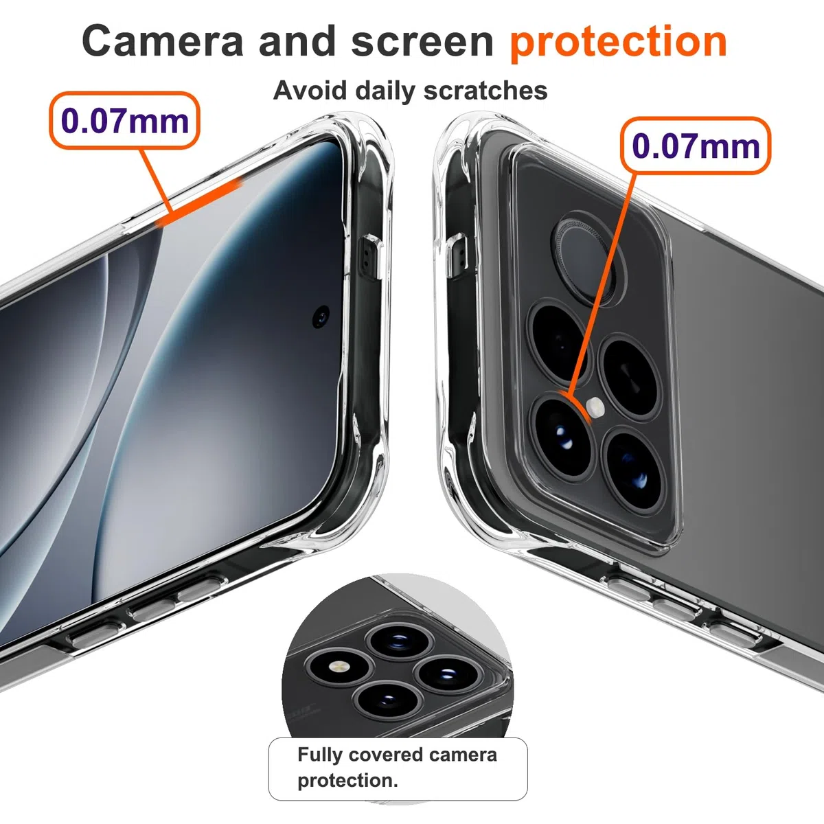 Etui kompatybilne ze sznurkiem Xiaomi Poco F8 Ultra, niebieskie | Etui na telefon ze smyczą, przezroczyste, silikonowe, odporne na uderzenia, poduszki powietrzne, wzmocnione rogi