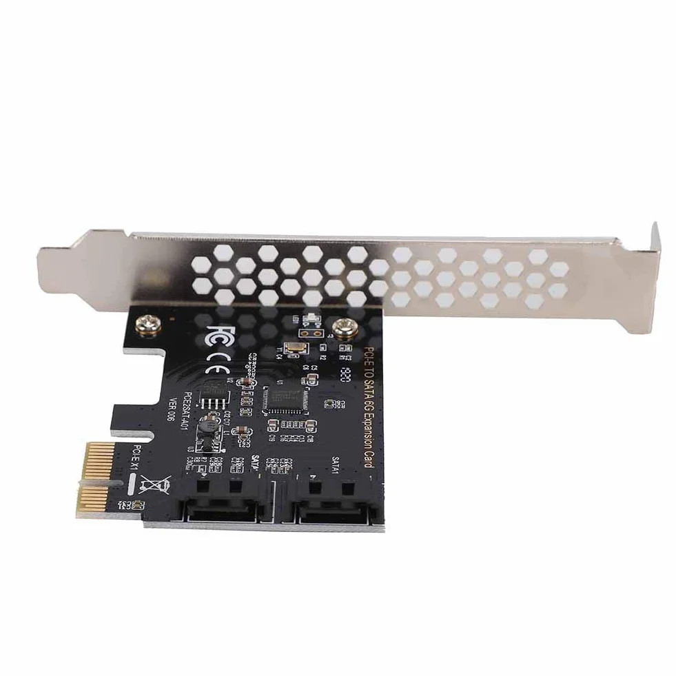 Karta SATA PCI-E 2 porty, PCI Express na SATA 3.0 6 Gb/s karta rozszerzeń kontrolera SATA z uchwytem, obsługa dla Mac/Linux/Windows (R) XP / server2003 / VISTA / 7/8 (32/64 bit)