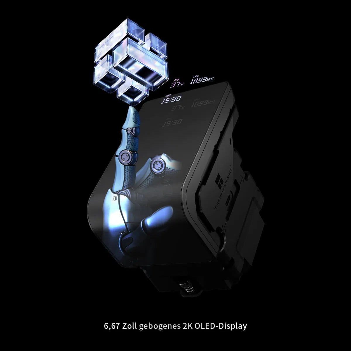 Thermalright TR Wonder Vision 360 UB ARGB czarny procesor chłodzący wodę, 6,67 cala, magnetyczny zakrzywiony ekran o rozdzielczości 2400 x 1080, ekran AMOLED, płynny procesor chłodzący do AM4/AM5