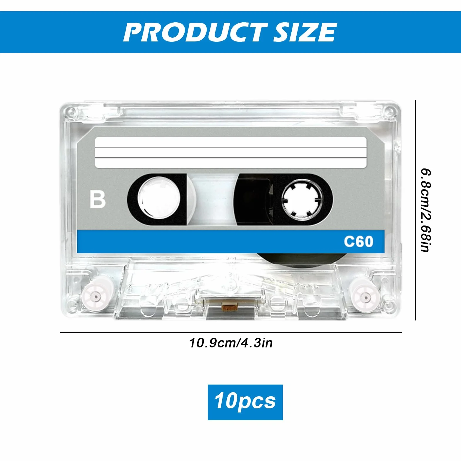 10 sztuk kaset audio: 60 min, puste kasety audio do kaset muzycznych, kasety audio Empty, wyciszenie szumów, kasety audio do wykładów, seminariów, codziennych nagrań