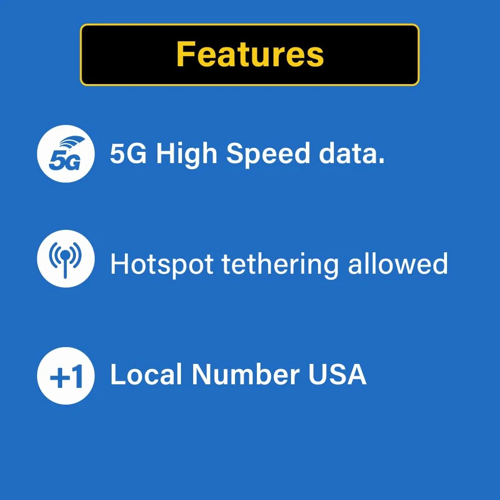TSIM USA eSIM 10 dni z połączeniami do domu | wysoki zasięg sieci | nieograniczone dane w sieci AT&T | nieograniczone połączenia lokalne + międzynarodowe połączenia telefoniczne/SMS w USA (w tym