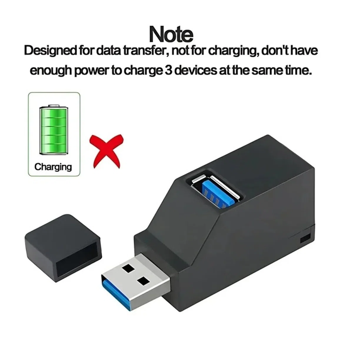 1/2 szt. 3-portowy hub USB szybki rozdzielacz do laptopa PC transfer danych (biały styl 3.0)