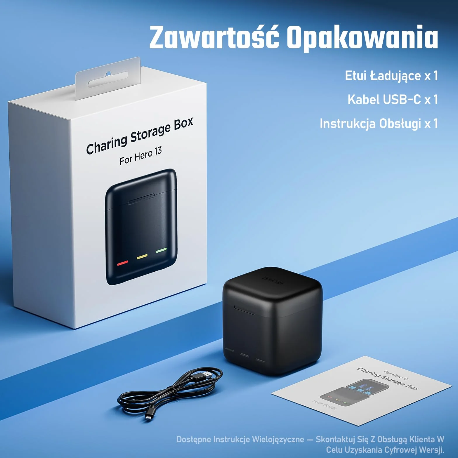 Jeebel Szybka ładowarka 3 gniazda USB-C do GoPro Hero 13 Black