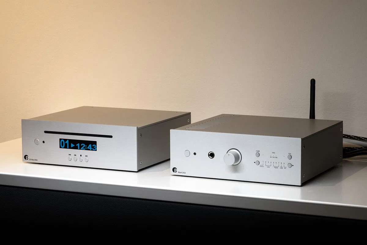 Pro-Ject MaiA DS3, wydajny wzmacniacz stereo z Bluetooth 5.0 aptX HD, wyjście słuchawkowe, fono-in, USB (czarny)