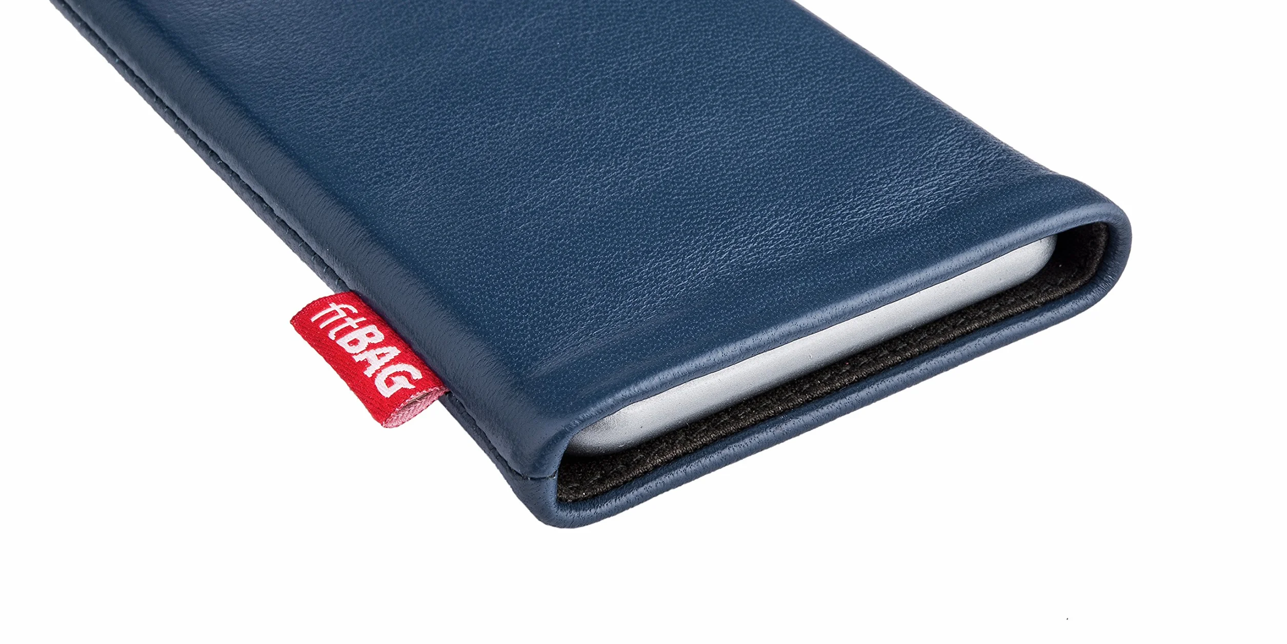 fitBAG Beat Blue niestandardowy dopasowany rękaw do Samsung Galaxy Z Fold 6 | Wyprodukowano w Niemczech | Etui z delikatnej skóry nappa z podszewką z mikrofibry do czyszczenia wyświetlacza