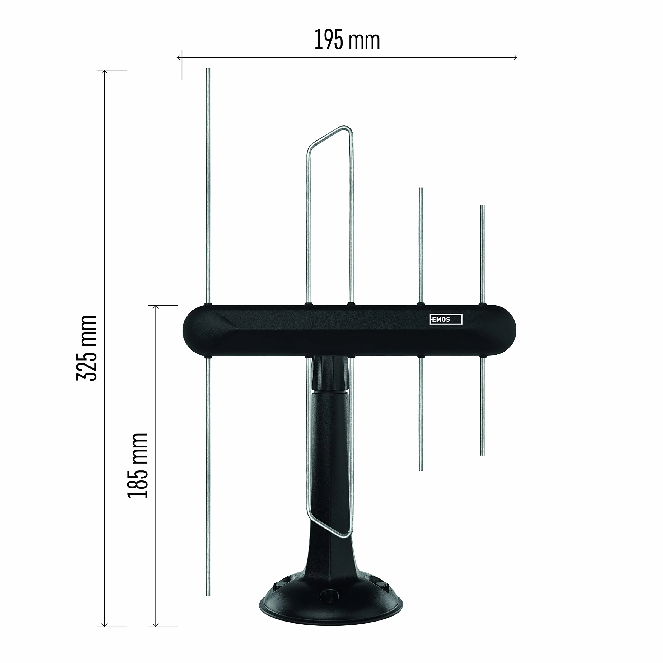 EMOS antena telewizyjna DVB-T2 uniwersalna wewnątrz zewnątrz filtr 5G wzmacniacz HDTV Full-HD 0-80 km