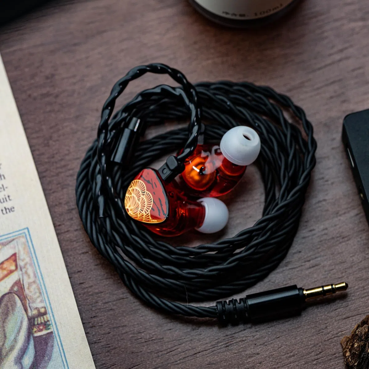 Linsoul TANGZU x HBB XuanNv - douszne słuchawki HiFi IEM, 2 dynamiczne, przewodowe do gier z powłoką 3D nadrukowaną, 2-pinowy pojedynczy kryształowy